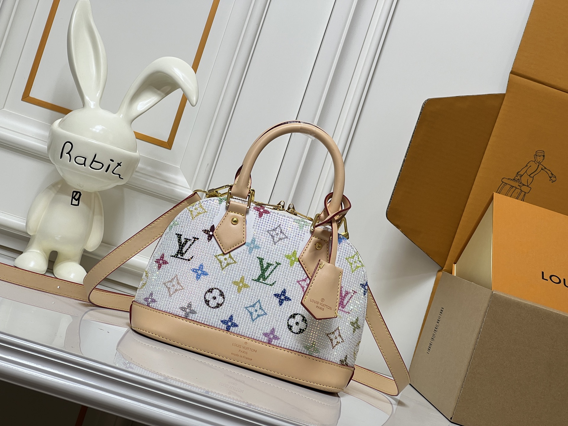 Louis Vuitton LV Classic Handbag Monogram Miroir Model M11835 Magnetic Lock Special Occasion Luxury Accessory
